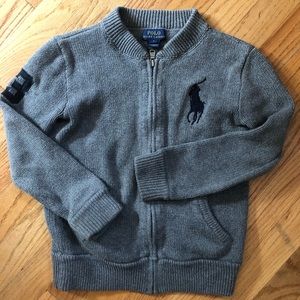 Polo Ralph Lauren Boys Grey zipfront sweater Size7